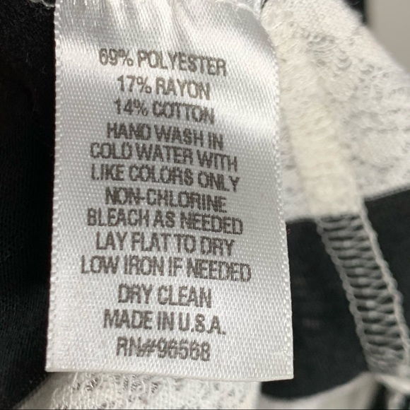 Laquette White Lace Black Stripe VNeck Long Sleeve - Picture 6 of 6